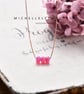 Pink Opal Bead Necklace with 925 Sterling Silver Chain