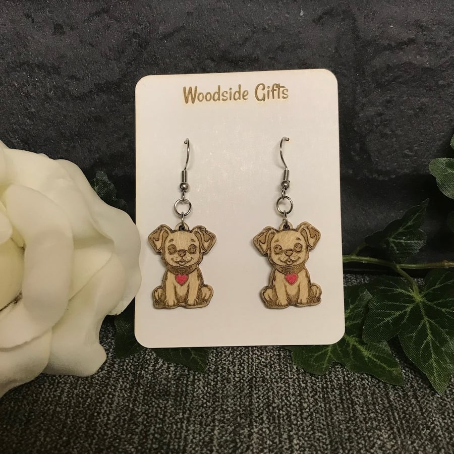 Dog earrings, dog lovers gift, hanging earrings