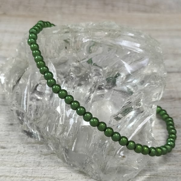 Green miracle bead anklet