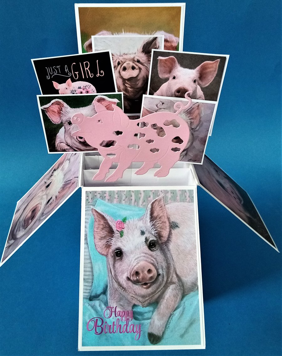 Birthday Card With Pigs
