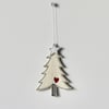 'Christmas Tree with a White Star'- Hanging Decoration