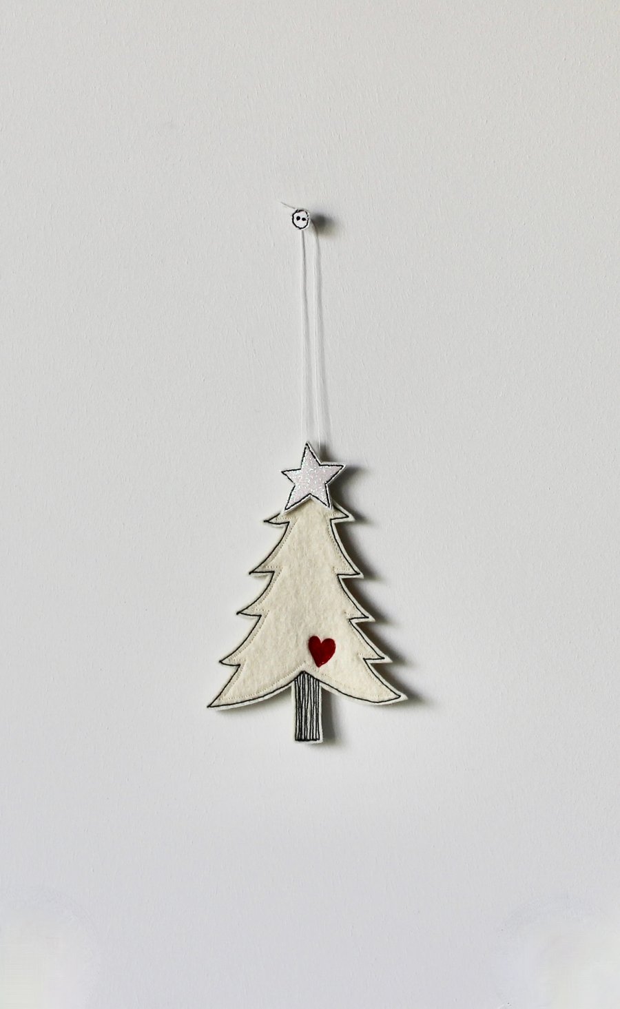 'Christmas Tree with a White Star'- Hanging Decoration