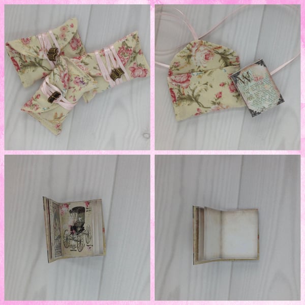 Mini Book and Fabric Envelope (Roses) PB11