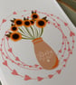 Thinking Of You, Modern Calligraphy, Sunflowers, Greeting Card - Image 2