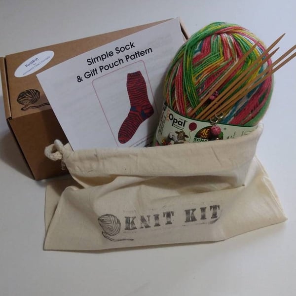 Sock KnitKit - all you need to knit a pair of socks with project bag.