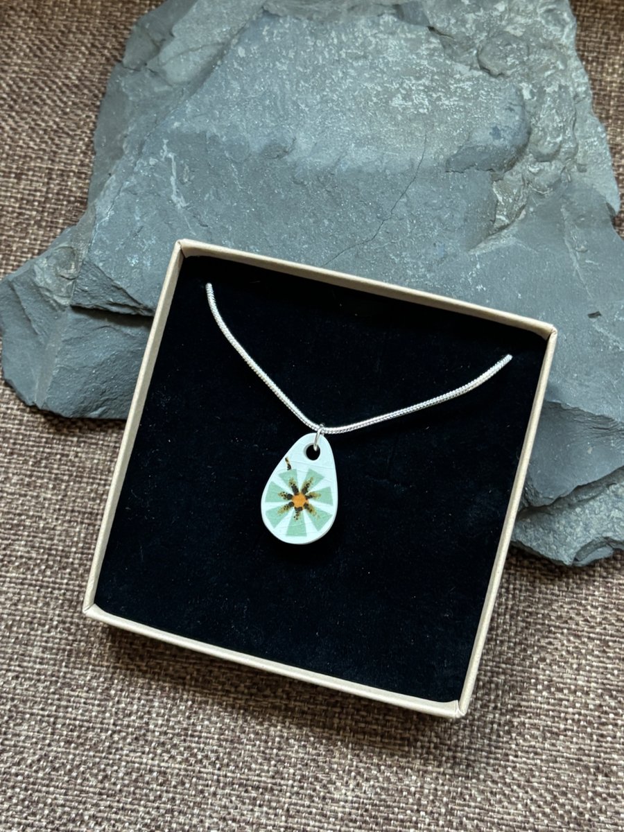 Handmade Unique Flower Pendant, Eco Sterling Silver, Christmas Gifts Ideas.