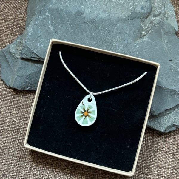 Handmade Unique Flower Pendant, Eco Sterling Silver, Christmas Gifts Ideas.