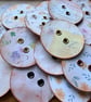 Handmade Vintage Floral Paper Buttons with Metal Eyelets x3