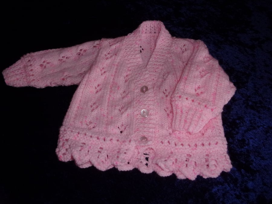 Baby Pink 16 inch Lacy Cardigan