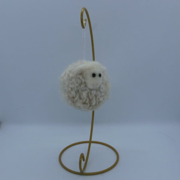 Handmade Needle Felted British Wool Sheep Ornament