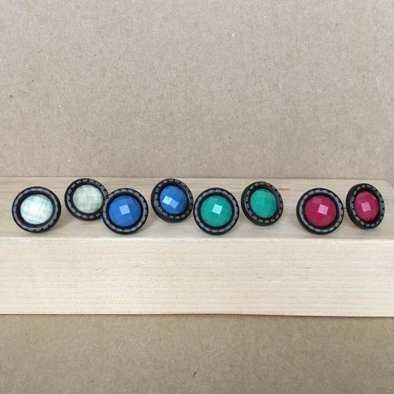 Up-cycled handmade vintage button stud earrings