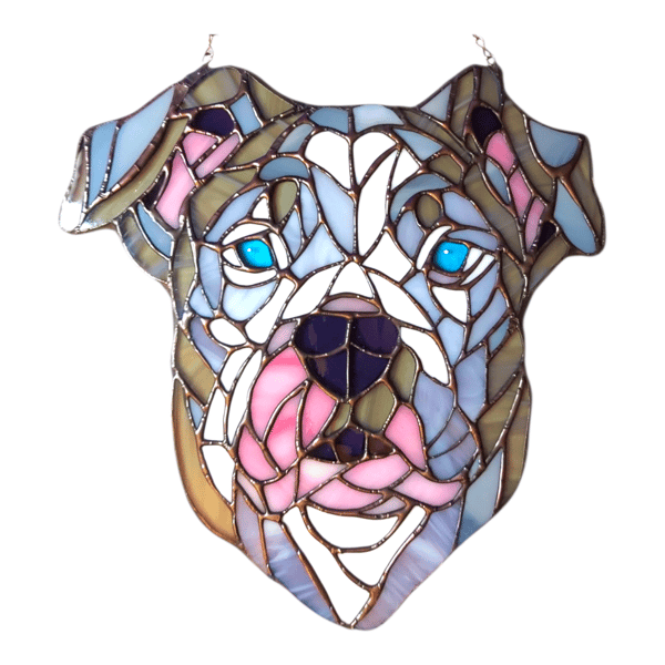 Stained Glass Grey Staffie