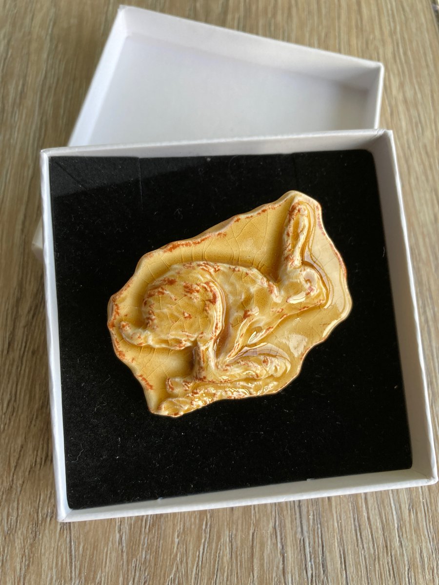 Running Hare Brooch