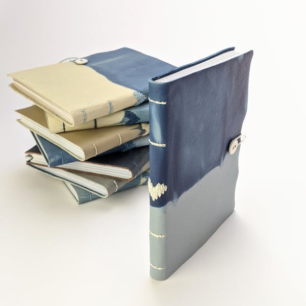 A6 Indigo Heart leather book