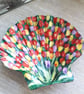 Tulip field handpainted scallop shell Trinket dish.   - Image 1
