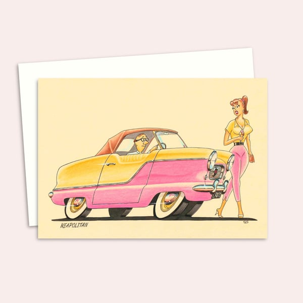 Fabulous Fifties Greeting Card: Retro Fifties Illustration   Blank Inside (316)