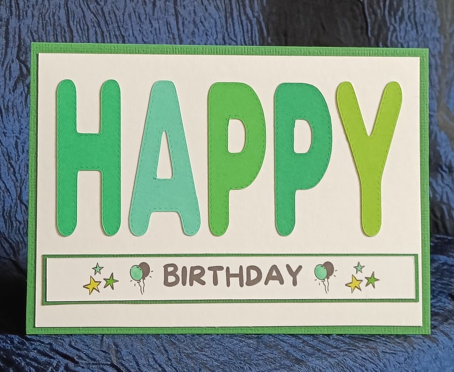 Birthday HAPPY - Green