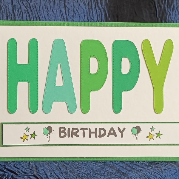 Birthday HAPPY - Green
