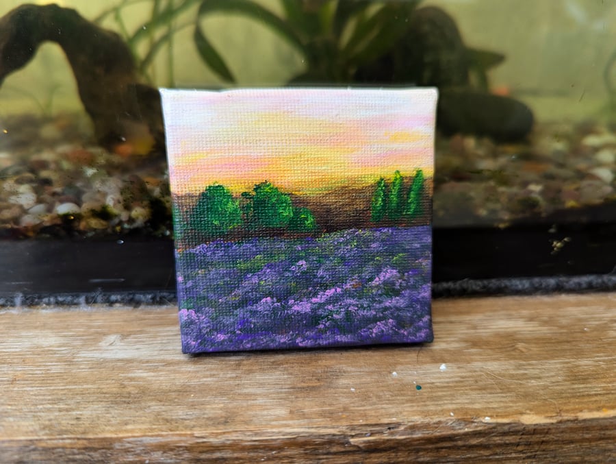 Lavender Sunset - Mini Painting 