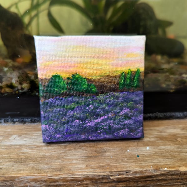 Lavender Sunset - Mini Painting 