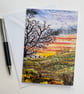 Sunrise over a hill with tree printed card. - Image 3