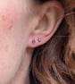 Sterling Silver Garnet Gemstone Small Stud Earrings - JBJ8001 - Image 4