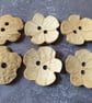 2" 50mm 80L Rare WHITE COCONUT FLOWER Buttons - Image 1