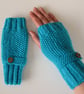 Fingerless Gloves in Mustard Aran Wool  - Image 9