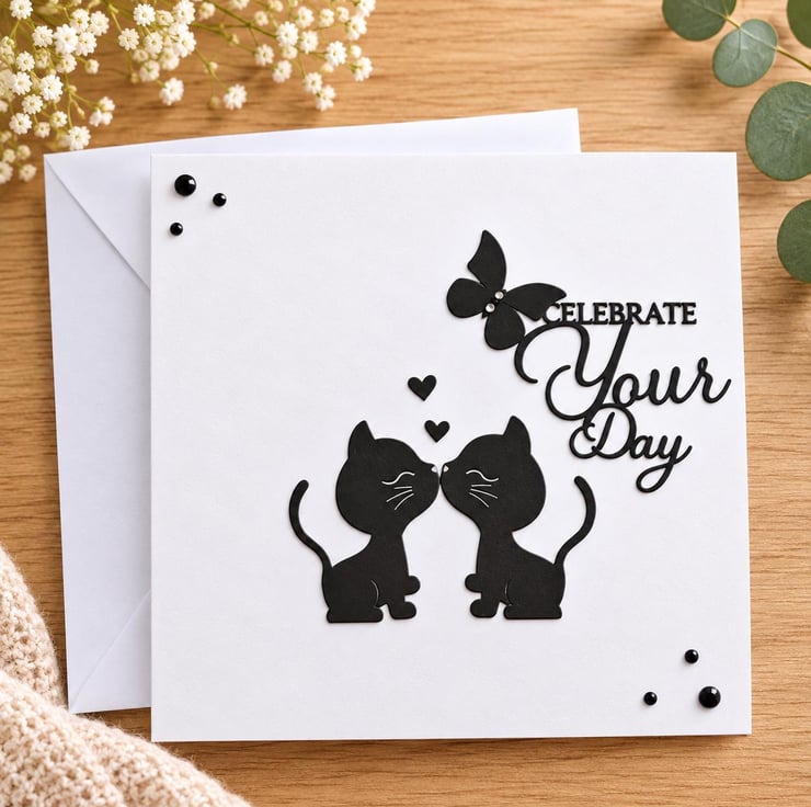Handmade Cat Birthday Card Kitten Lover Greetin... - Folksy