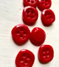 8 square red coat buttons - Image 5