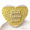 Ceramic heart hanging decoration Pottery Heart  Home Sweet Home Flower pattern