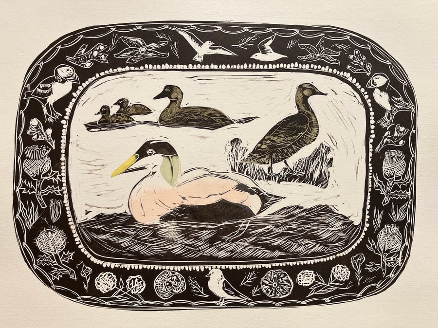Remembering Northumberland - Lino Cut
