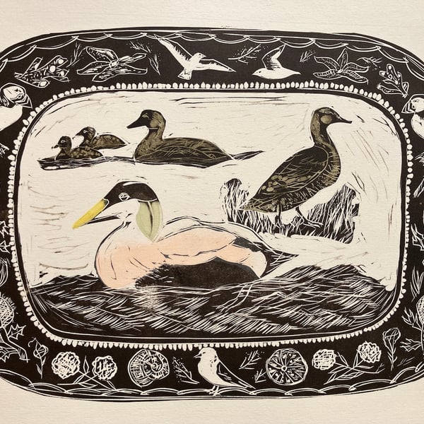 Remembering Northumberland - Lino Cut