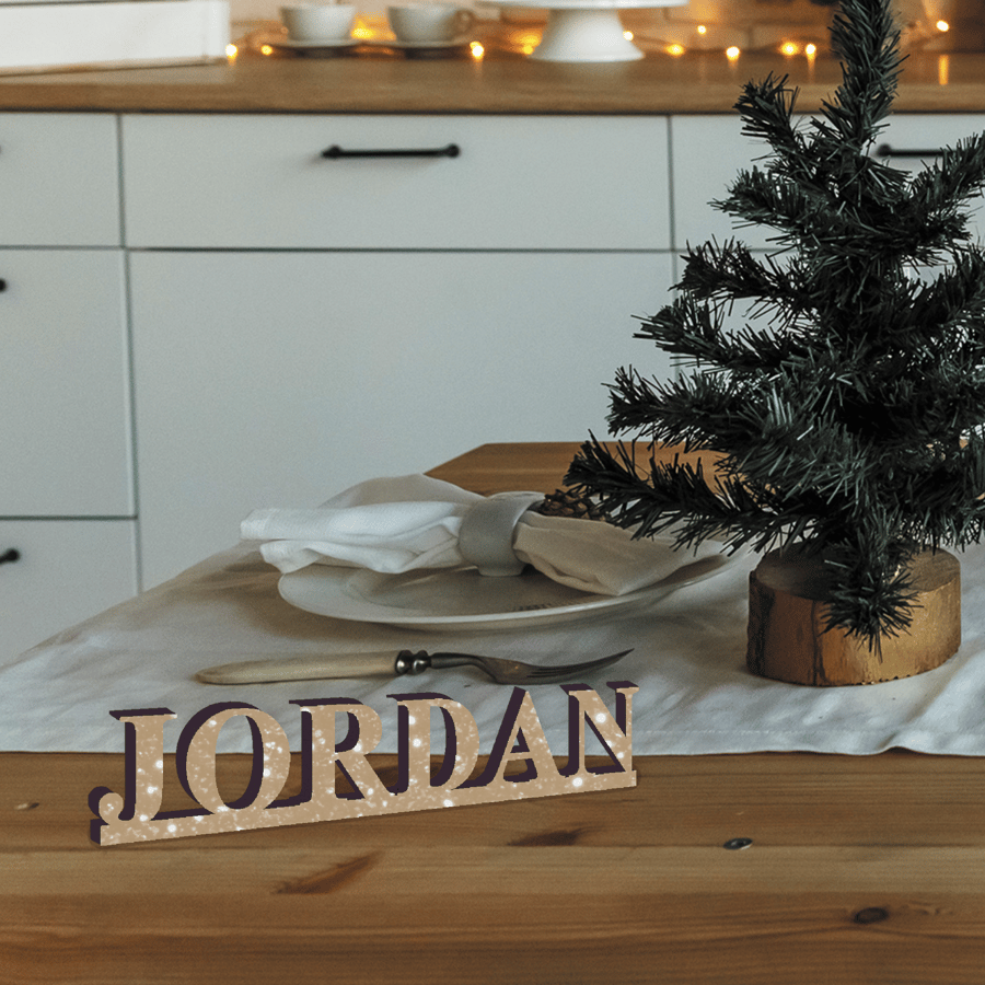 Glitter Table Names - Personalised Name Table Placement, Glitter Seating Sign