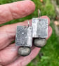 Oxidised silver and large pyrite bead earrings - Image 3