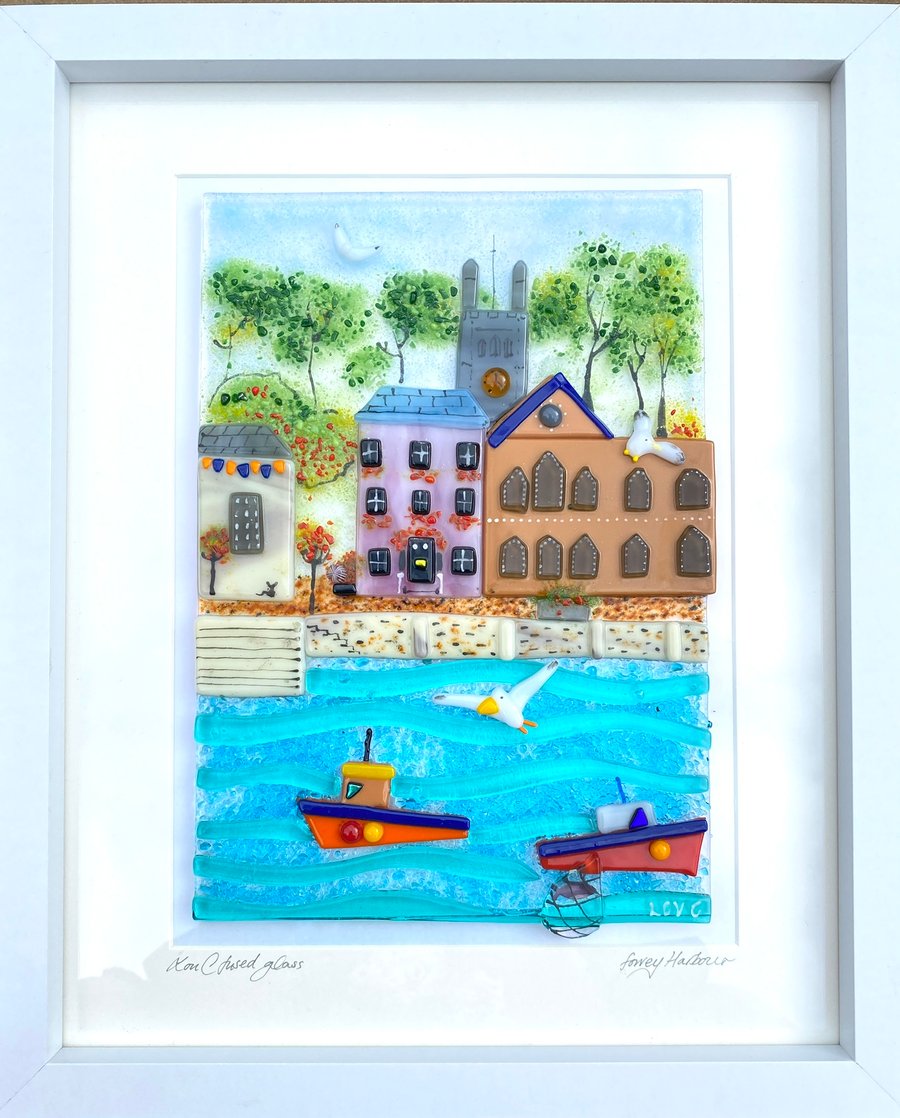 Gorgeous fowey harbour - Cornish town - glass picture