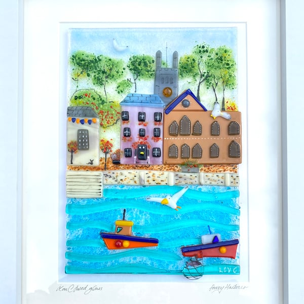 Gorgeous fowey harbour - Cornish town - glass picture