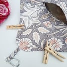 Clip on peg bag William Morris double bough Heather. 