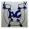 Made to Order Wedding Horseshoe Stained Glass Suncatcher Personalised 