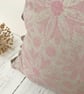 Hand Printed Organic Cotton Oblong Cushion - RUNA - Soft Pink - Image 2