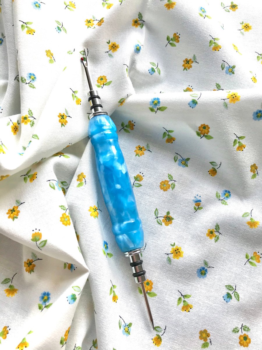 Hand-turned acrylic seam ripper with stiletto