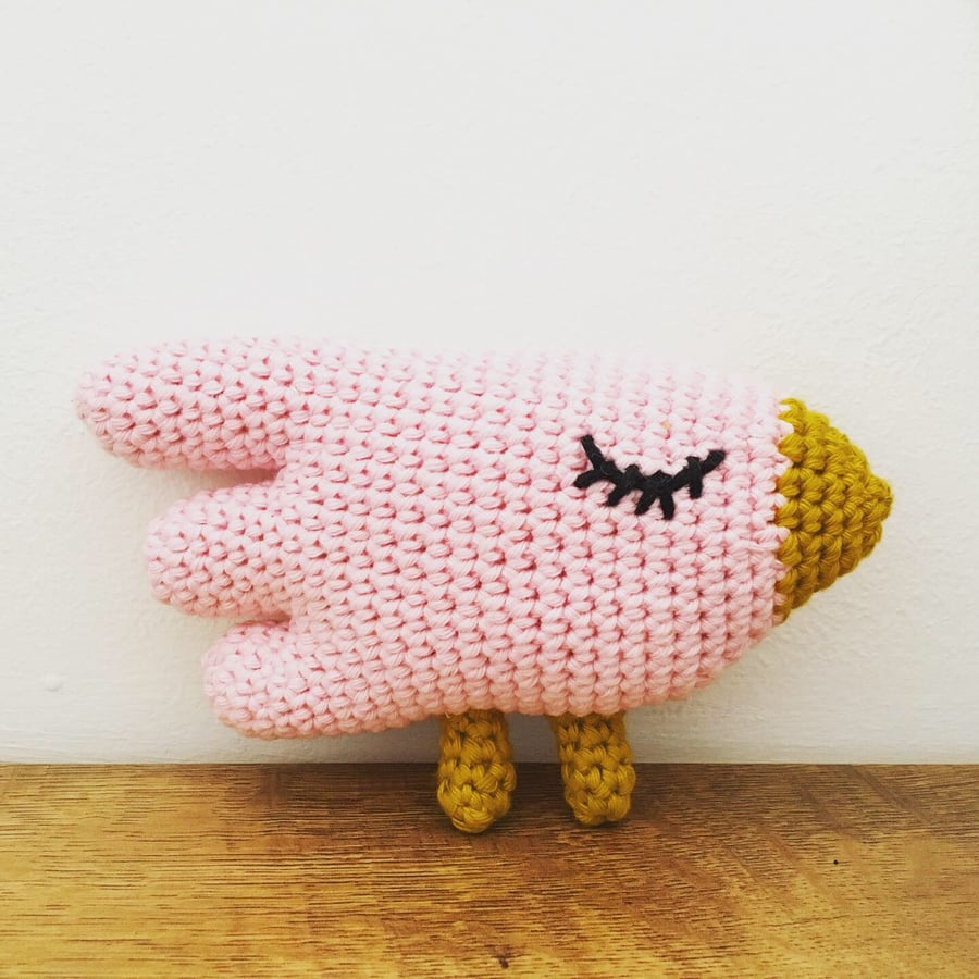 Pink Bird Toy Crochet Amigurumi Handmade