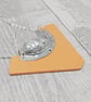 Recycled Aluminium Drink Can Base Metal, Peach Triangular Acrylic Shape Necklace - Image 3