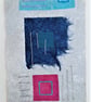Colourful Combinations Pink Purple Blues Handstitched Geometric Art Pictures - Image 2