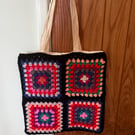 Crochet Granny Square tote bag