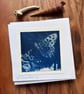 Speckled Wood Butterfly - Cyanotype Card with envelope