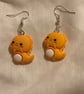 Raptor  Orange Dino earrings - Image 1