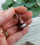 Black Rose Glass Bead Pendant, Sterling Silver & Rhodonite - Chain is Optional - Image 4