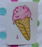 Strawberry Ice Cream Cone - Original ACEO Art - Image 5