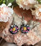 Blush and Blue Daisy Earrings